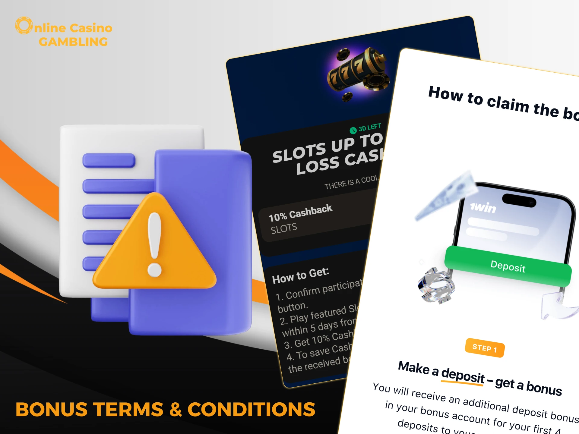 Terms and conditions for receiving bonuses in online casinos.